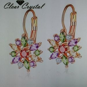 MULTICOLOR 🌹 ROSE GOLD FLOWER 🌼 EARRINGS